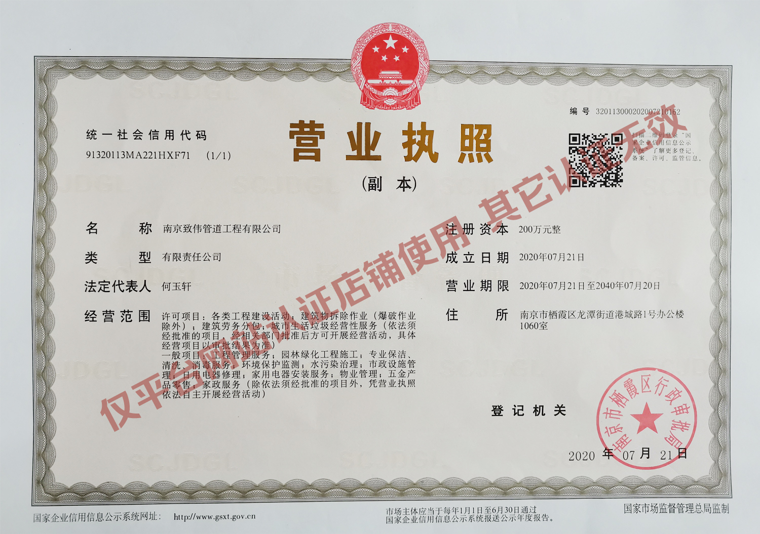 泰山公司营业执照